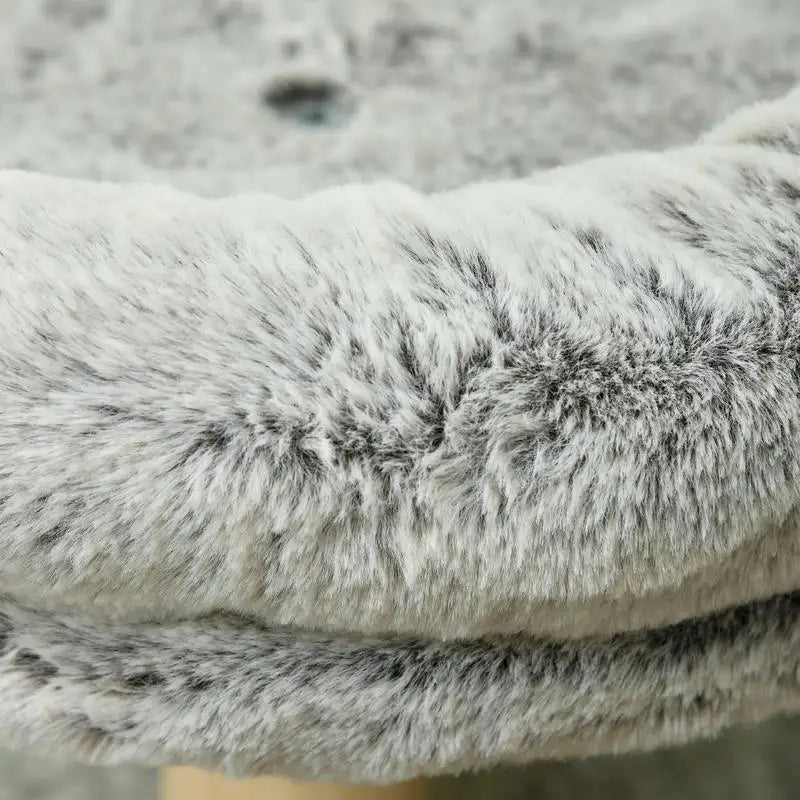 Abre à chat avec griffoir 1 niche supérieure avec coussin lavable 1 niche ronde peluche hauteur 60 cm gris