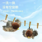 Jouets interactifs lavables pour chat, oiseau volant en peluche, grincement, chat, moineau, herbe-aux-chats, Simulation d'oiseau vif, interactif