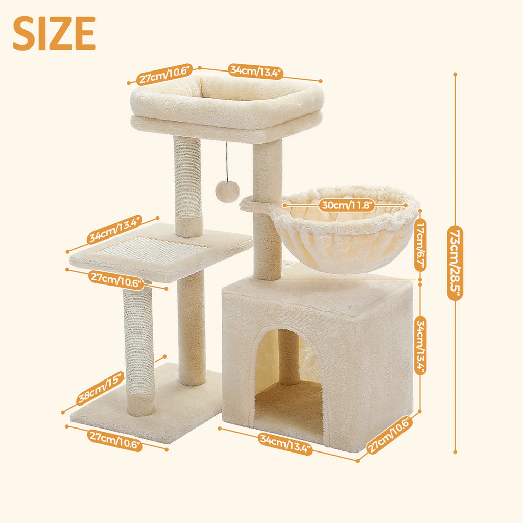 Arbre à chat PAWZ Road pour intérieur | Hamac, niche et griffoirs en sisal