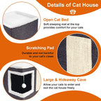 Lits pour chats d'intérieur - Grande tanière pour chat avec boule en peluche suspendue et griffoir, abri pliable pour chat