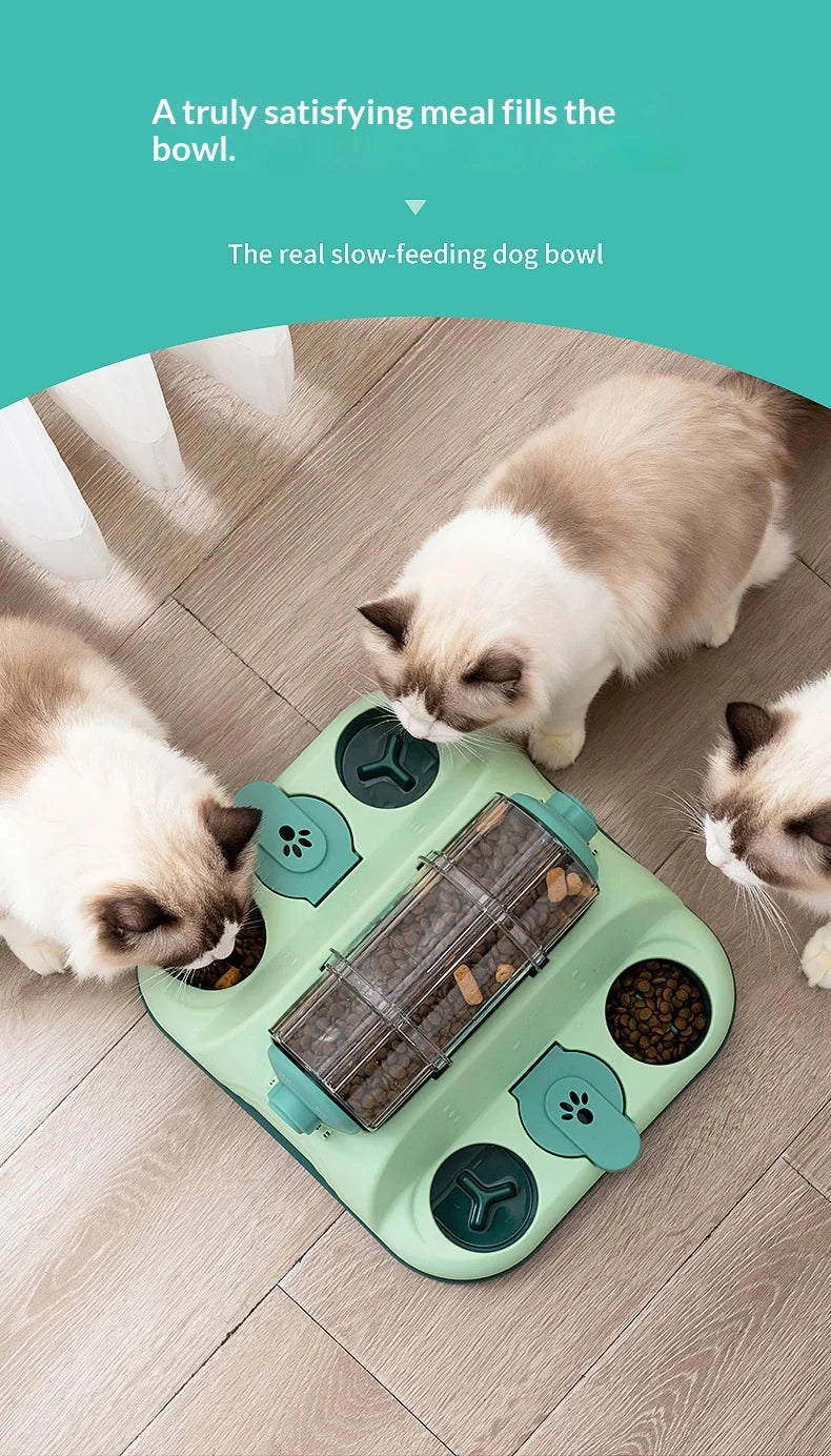 Distributeur de nourriture interactif multi-puzzles pour chats et chiens, jouet anti-glouton pour la stimulation mentale et le soulagement de l'ennui