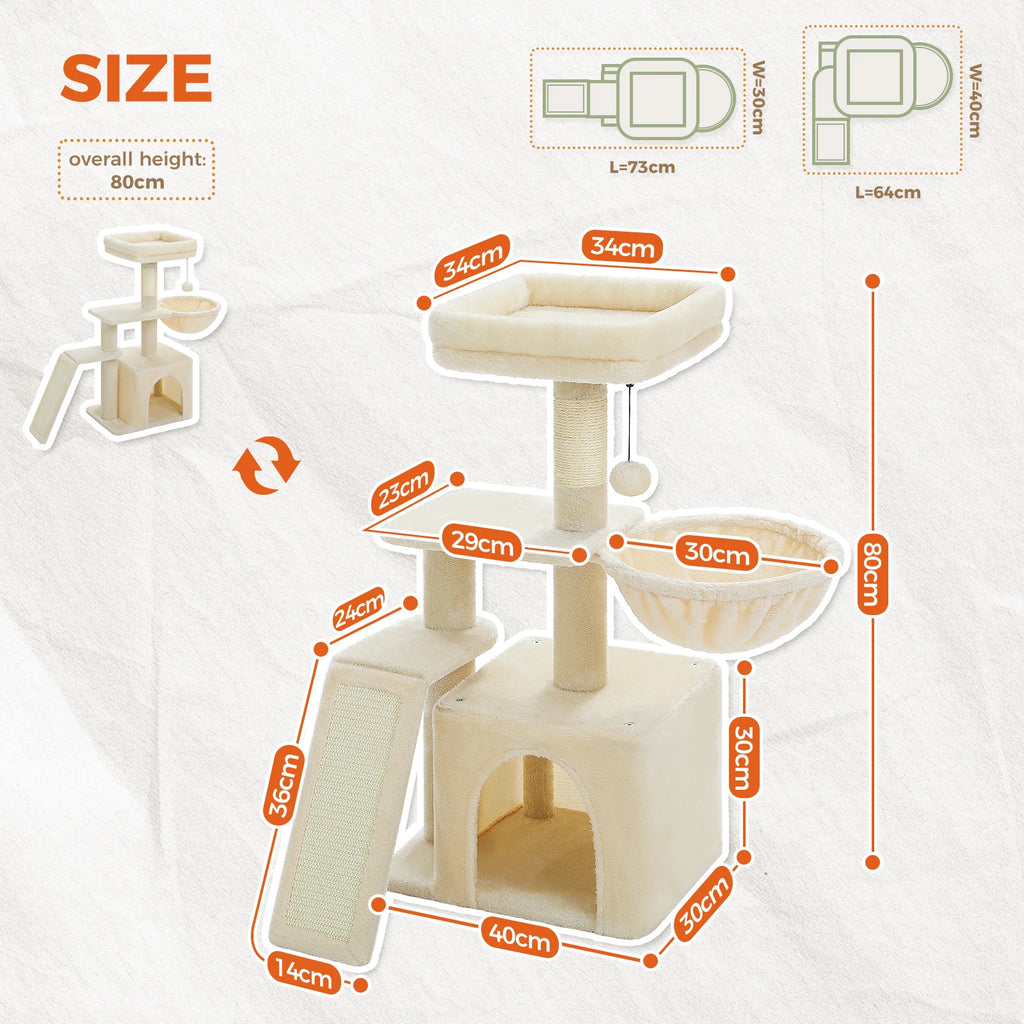 Arbre à chat PAWZ Road pour intérieur | Hamac, niche et griffoirs en sisal