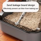 Bac à litière semi-fermé pour chats, toilettes pour animaux de compagnie, anti-éclaboussures sur le côté haut, avec cuillère à litière, bac à sable pour chat, fournitures de nettoyage pour chats