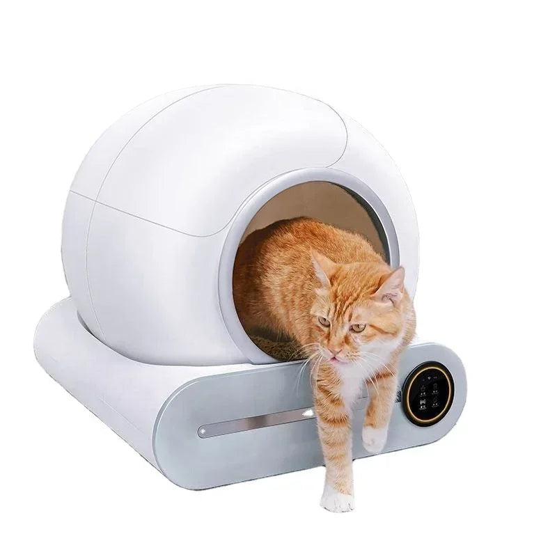 Bac à Litière Intelligent pour Chat, Entièrement existent, Grande Capacité, Semi-Fermé, Toilettes Intelligentes, Télécommande
