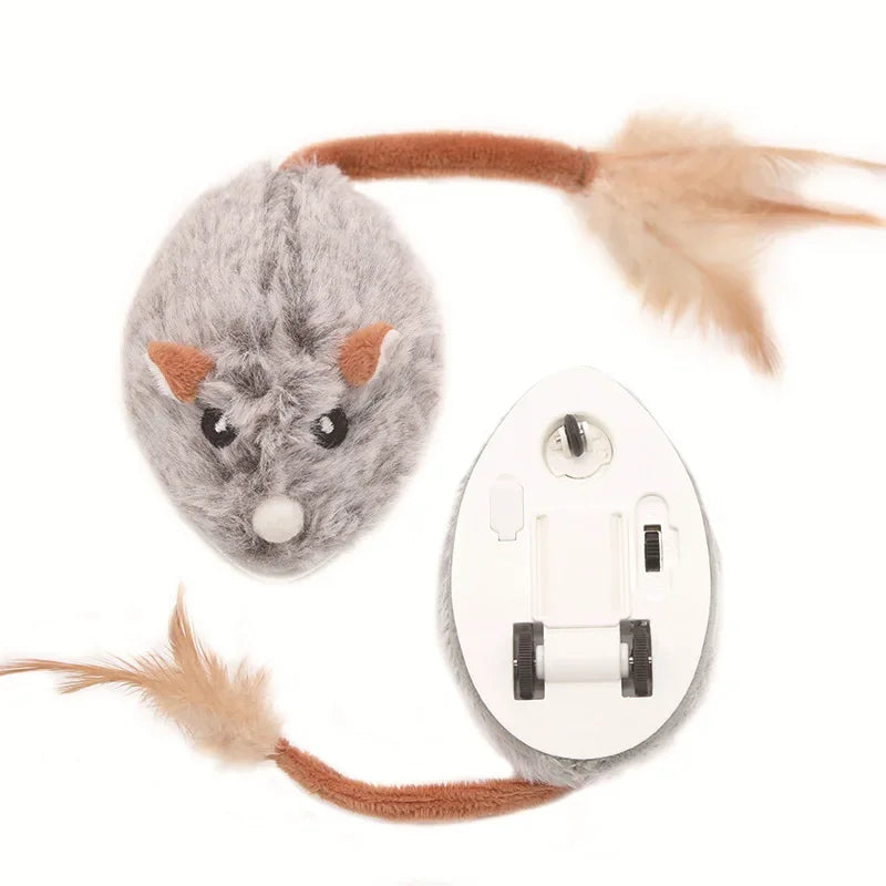 Jouet en peluche réaliste pour chat, souris interactive avec queue de chien pour chats, jouets pour chatons pour jouer en intérieur et