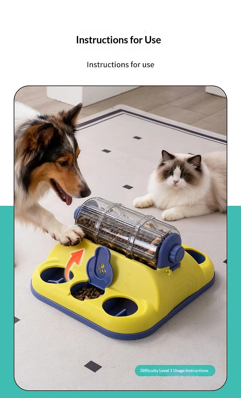Distributeur de nourriture interactif multi-puzzles pour chats et chiens, jouet anti-glouton pour la stimulation mentale et le soulagement de l'ennui