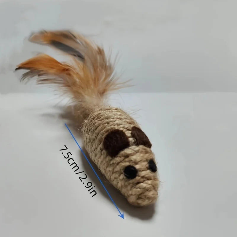 Jouet pour chat en sisal A1, fausse souris, résistant aux morsures, jouet interactif pour chat, simulation de souris, jouet en peluche pour chaton, jouet pour chaton à faire joueuseselement