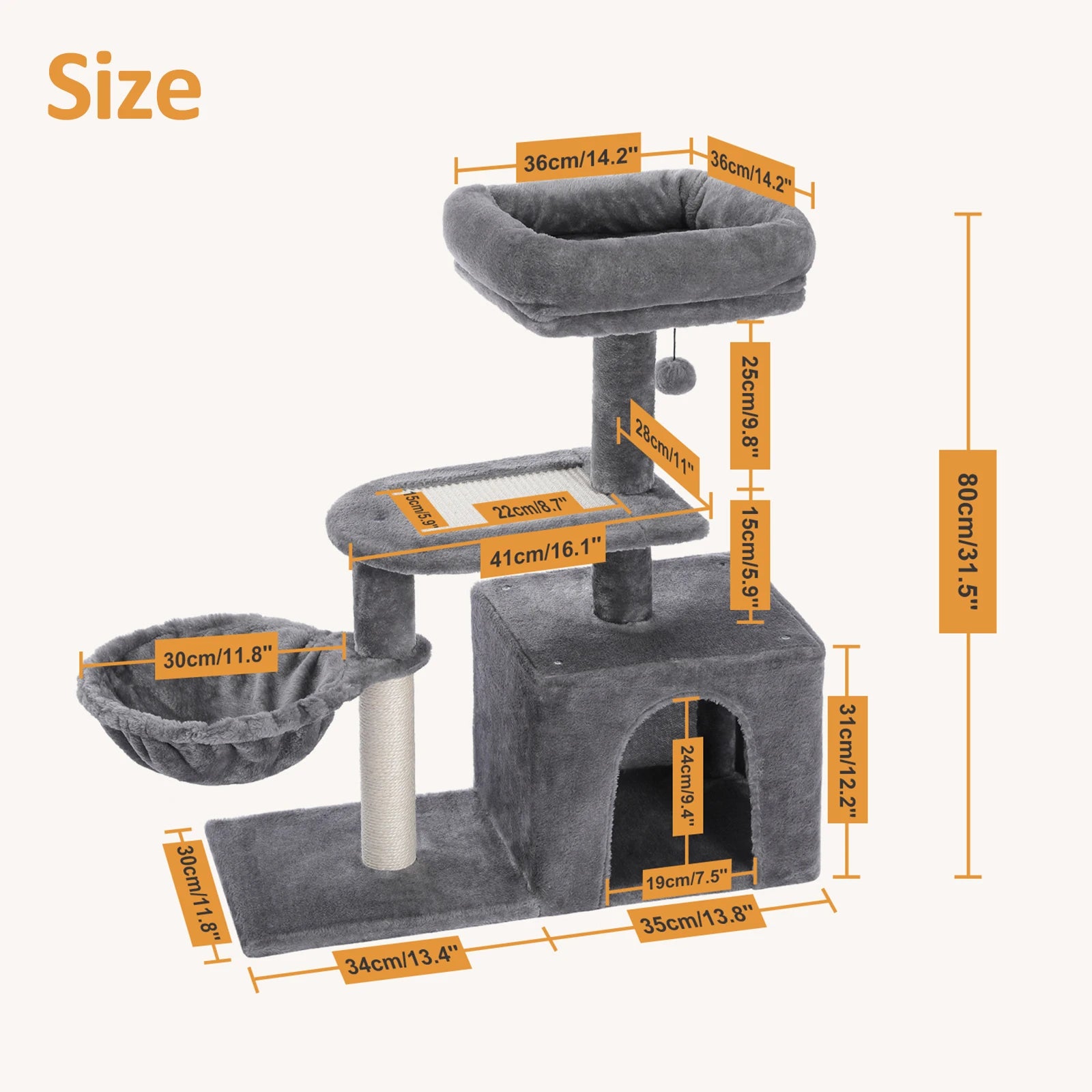 Arbre à chat PAWZ Road pour intérieur | Hamac, niche et griffoirs en sisal