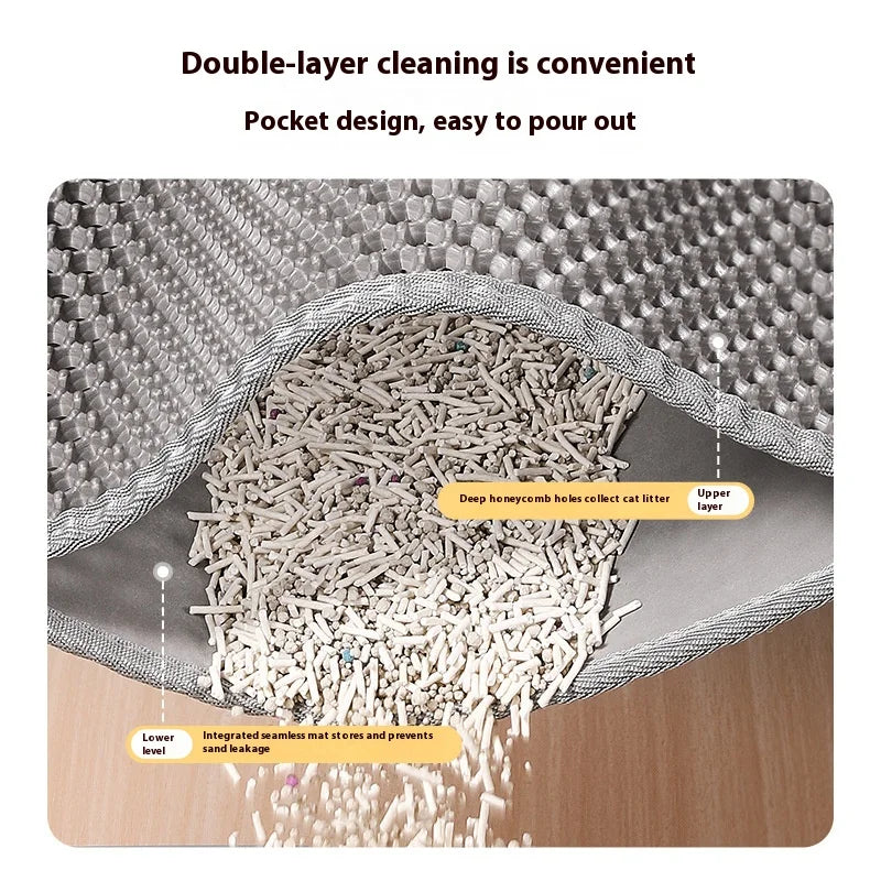 Tapis de litière pour chat, conception à 2 couches, technologie de piégeage du sable de qualité supérieure, Base étanche, protection de sol antidérapante pour animaux de compagnie, pour chatons d'intérieur