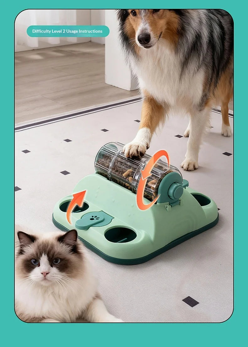 Distributeur de nourriture interactif multi-puzzles pour chats et chiens, jouet anti-glouton pour la stimulation mentale et le soulagement de l'ennui