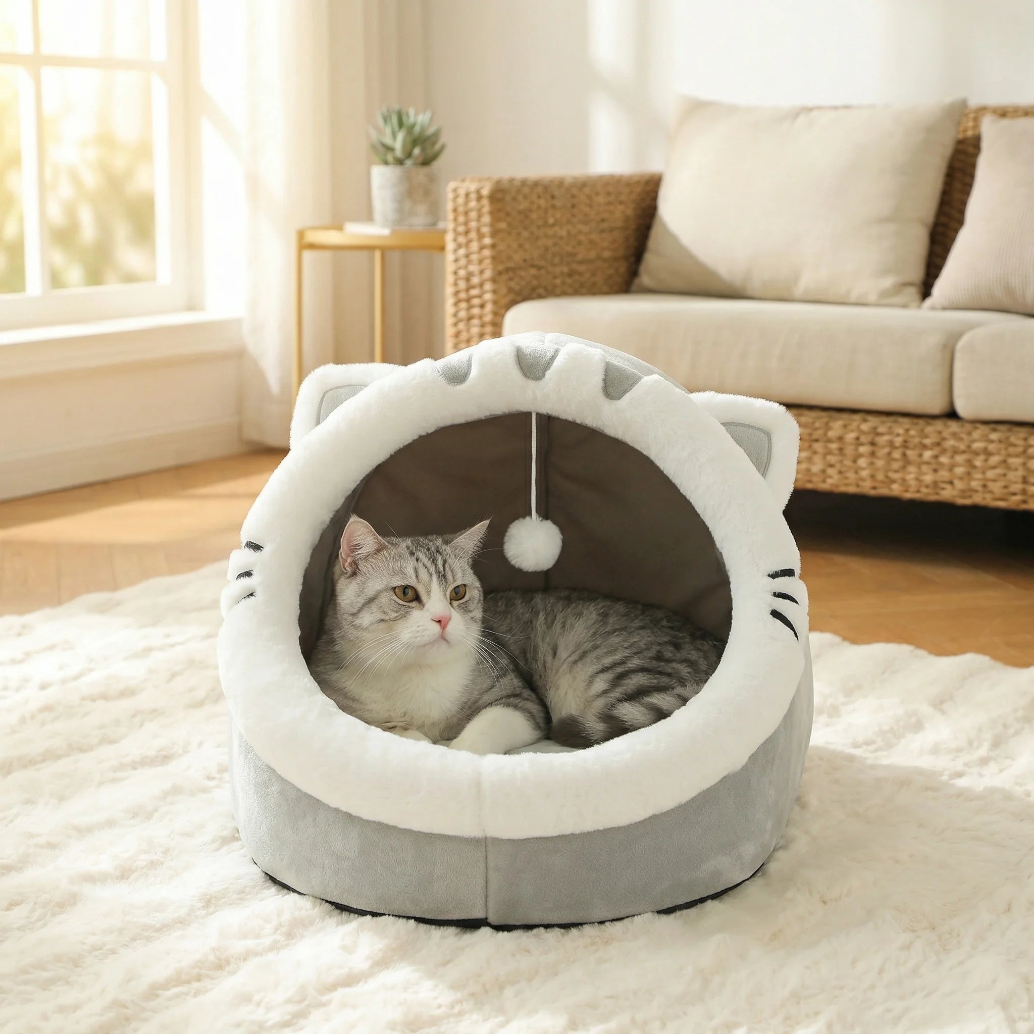 Mignonne et douce maison pour chat, super lit pour chat, confortable pour un sommeil profond, tente pour animaux de compagnie, nid douillet, petit tapis pour chien, sac