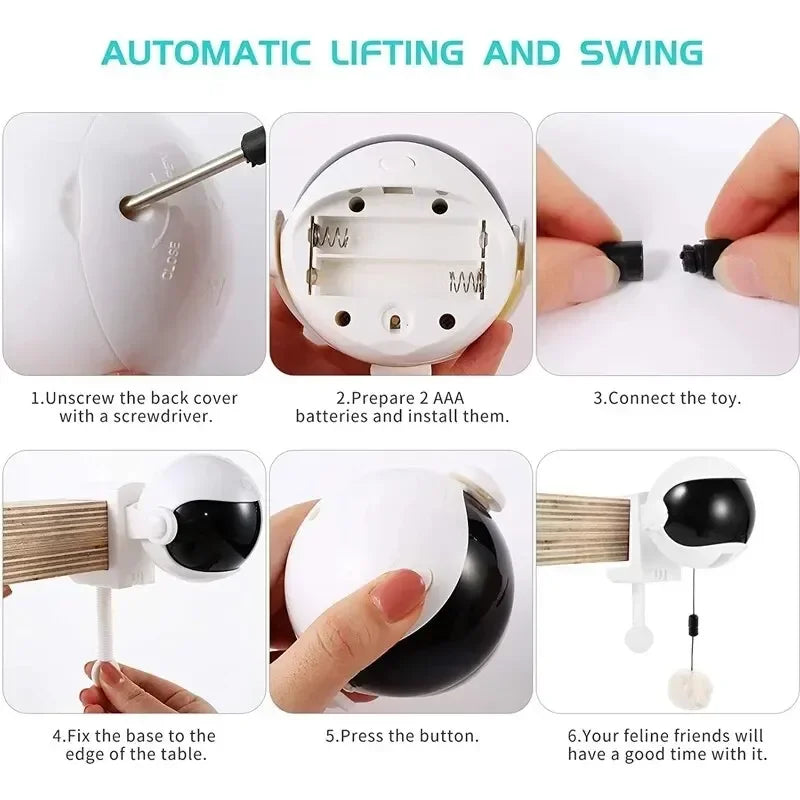 Jouet à mouvement électronique pour chat, boule de levage YoYo, battement électrique, teaser coule pour chat, puzzle rotatif coule, jouet pour animal de compagnie