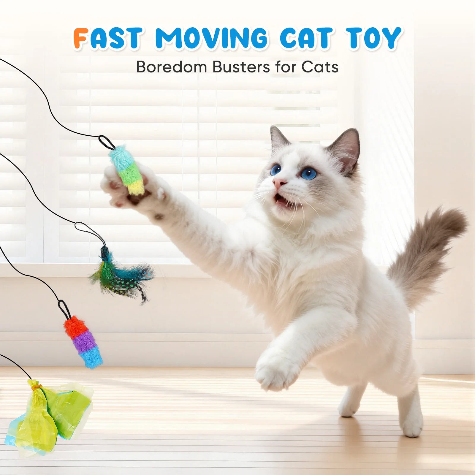 Jouets intelligents pour chats d'intérieur, jouet interactif pour chat, roue d'exercice pour chats, tapis roulant pour chats 5 vitesses avec vitesse réglable, jouet de simulation de chasse