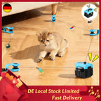 Jouets intelligents pour chats d'intérieur, jouet interactif pour chat, roue d'exercice pour chats, tapis roulant pour chats 5 vitesses avec vitesse réglable, jouet de simulation de chasse