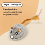 Jouet en peluche réaliste pour chat, souris interactive avec queue de chien pour chats, jouets pour chatons pour jouer en intérieur et