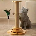 Plateau tournant pour chat en bois massif, poteau à gratter pour chat, bâton Teaser pour chat, planche à gratter pour chats, jouets durables pour chat