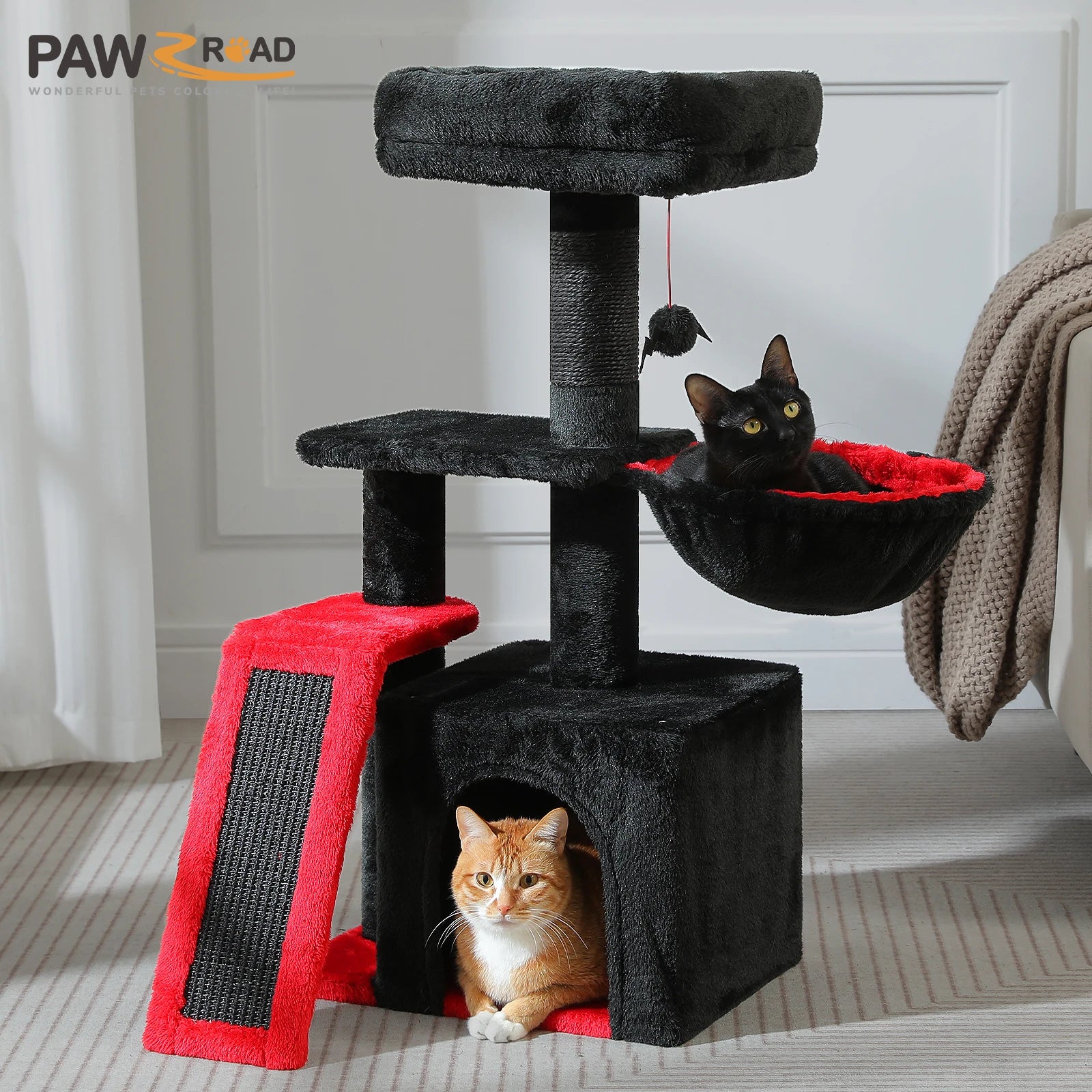 Arbre à chat PAWZ Road pour intérieur | Hamac, niche et griffoirs en sisal