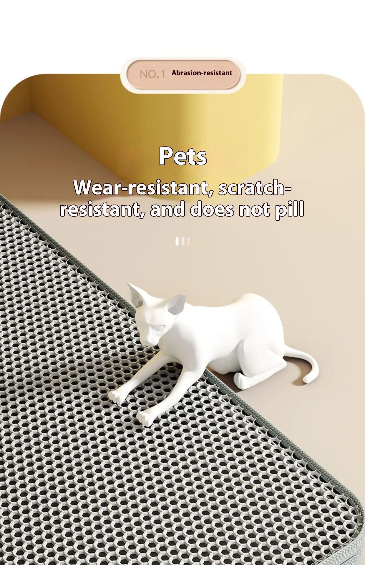 Tapis de litière pour chat, conception à 2 couches, technologie de piégeage du sable de qualité supérieure, Base étanche, protection de sol antidérapante pour animaux de compagnie, pour chatons d'intérieur