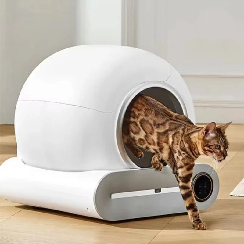 Bac à Litière Intelligent pour Chat, Entièrement existent, Grande Capacité, Semi-Fermé, Toilettes Intelligentes, Télécommande