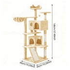 Grande maison pour chats et chatons, tour de jeu pour chats avec 2 poteaux à gratter, grande maison pour chats et chatons