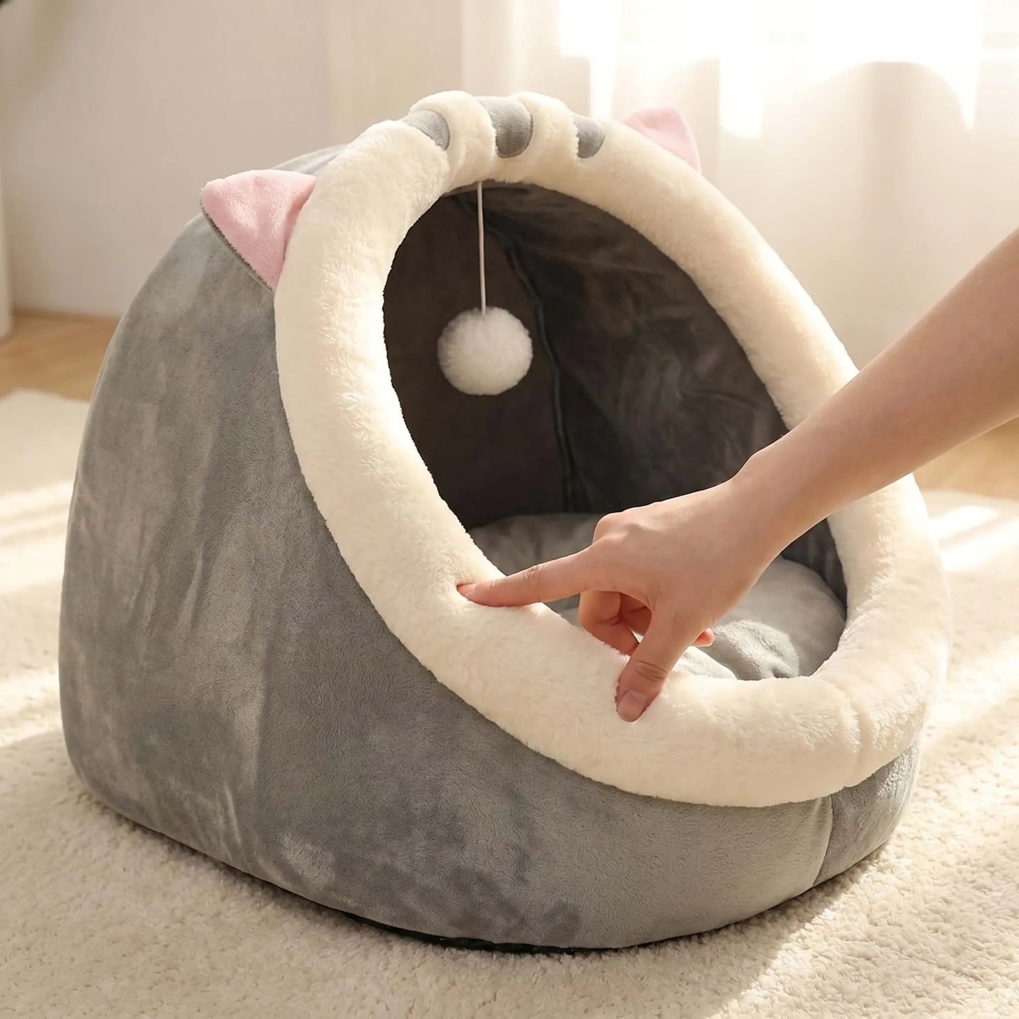 Mignonne et douce maison pour chat, super lit pour chat, confortable pour un sommeil profond, tente pour animaux de compagnie, nid douillet, petit tapis pour chien, sac