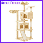 Grande maison pour chats et chatons, tour de jeu pour chats avec 2 poteaux à gratter, grande maison pour chats et chatons