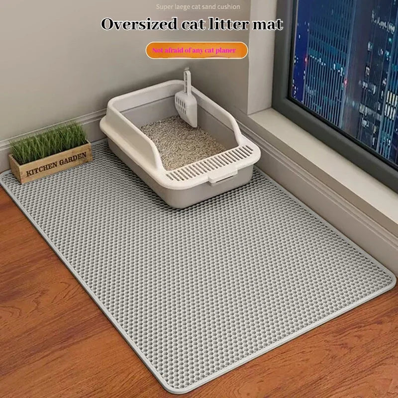 Tapis de litière pour chat, conception à 2 couches, technologie de piégeage du sable de qualité supérieure, Base étanche, protection de sol antidérapante pour animaux de compagnie, pour chatons d'intérieur