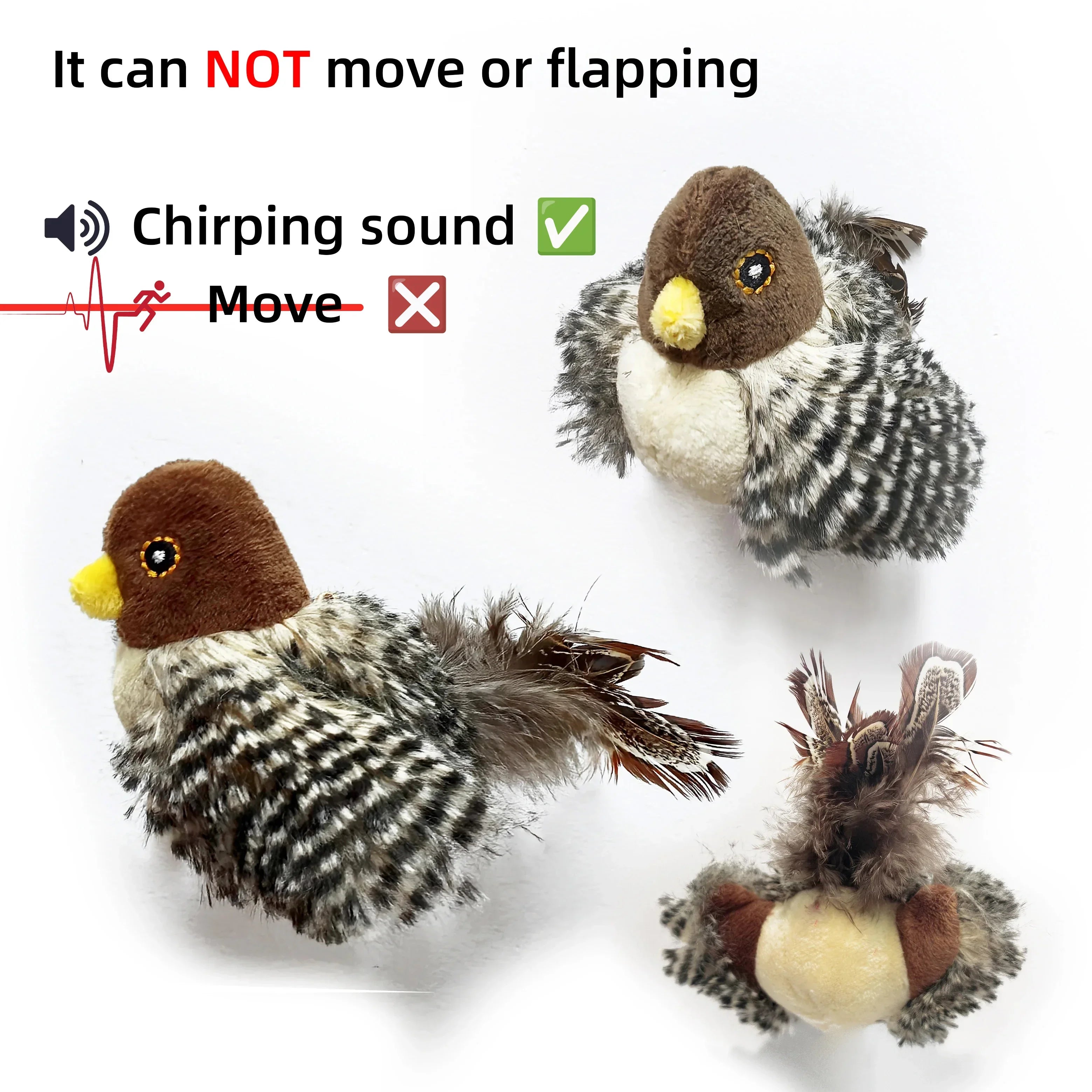 Jouets interactifs lavables pour chat, oiseau volant en peluche, grincement, chat, moineau, herbe-aux-chats, Simulation d'oiseau vif, interactif