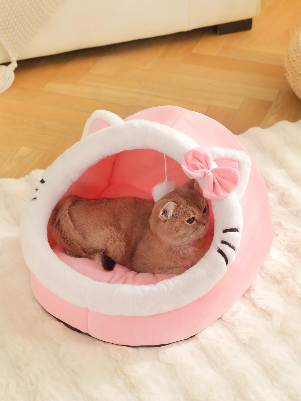 Mignonne et douce maison pour chat, super lit pour chat, confortable pour un sommeil profond, tente pour animaux de compagnie, nid douillet, petit tapis pour chien, sac