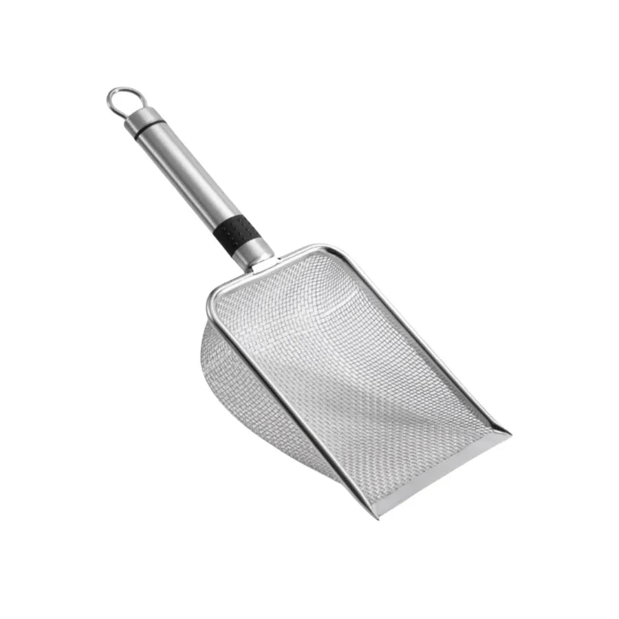Pelle à litière en acier inoxydable pour chat, durable, facile à nettoyer, poignée ergonomique, antirouille, idéale pour un retrait rapide des déchets