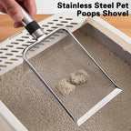 Pelle à litière en acier inoxydable pour chat, durable, facile à nettoyer, poignée ergonomique, antirouille, idéale pour un retrait rapide des déchets