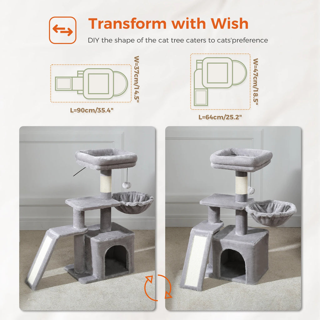 Arbre à chat PAWZ Road pour intérieur | Hamac, niche et griffoirs en sisal