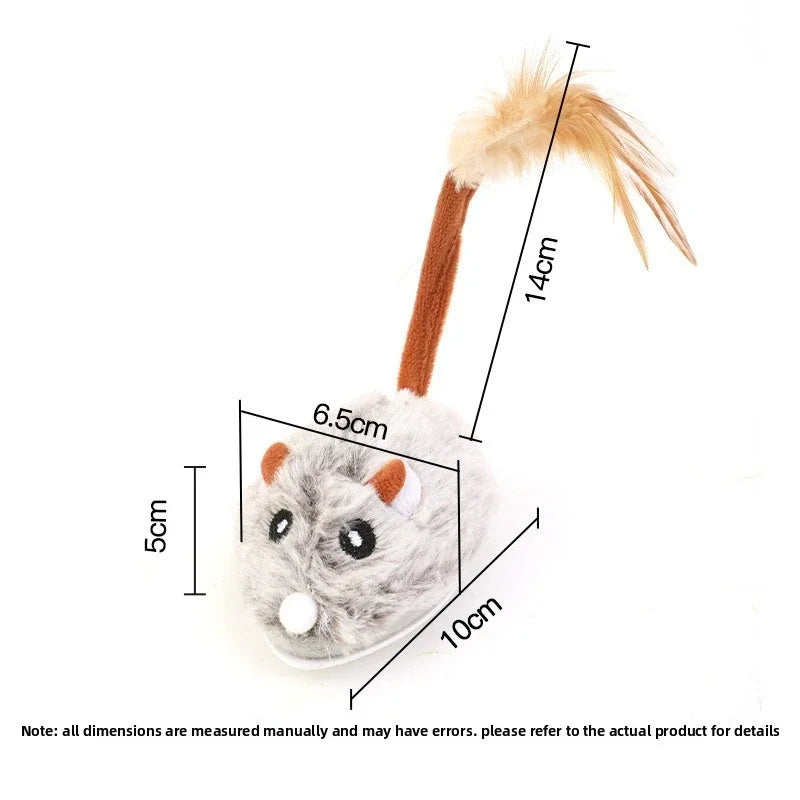 Jouet en peluche réaliste pour chat, souris interactive avec queue de chien pour chats, jouets pour chatons pour jouer en intérieur et