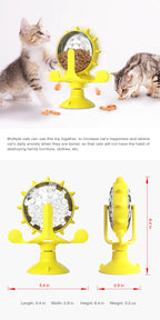 Roue de friandises pour chat, mangeoire de puzzle interactive, jouet de distribution de nourriture, jeux amusants pour chat, divertissement d'intérieur pour chat