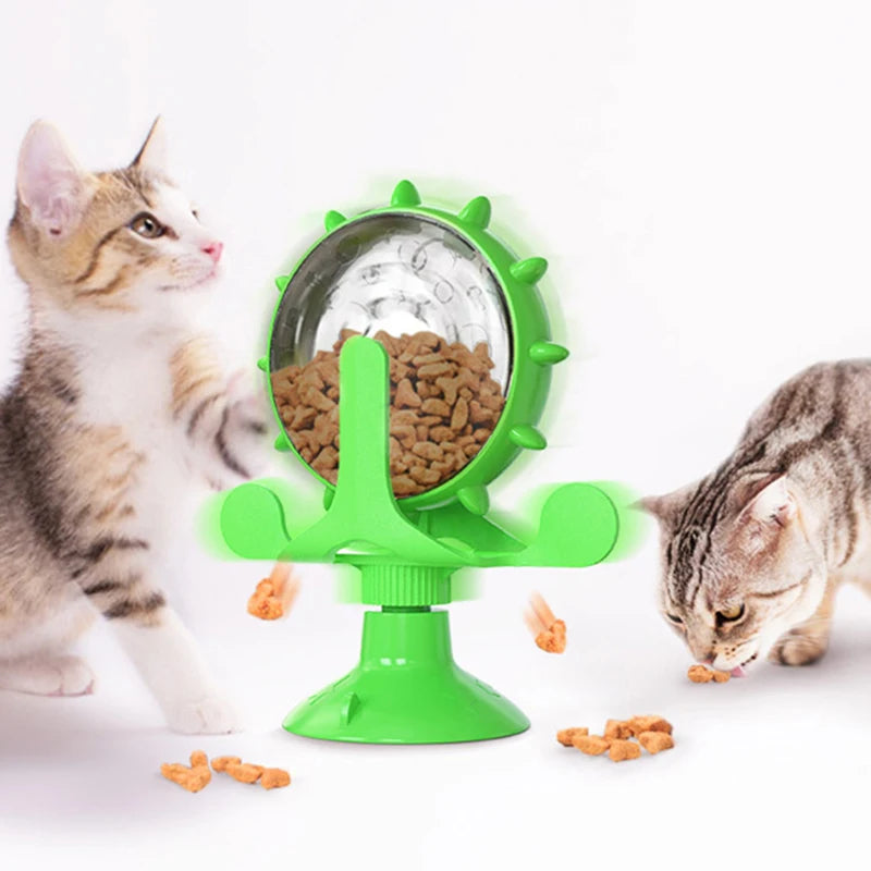 Roue de friandises pour chat, mangeoire de puzzle interactive, jouet de distribution de nourriture, jeux amusants pour chat, divertissement d'intérieur pour chat