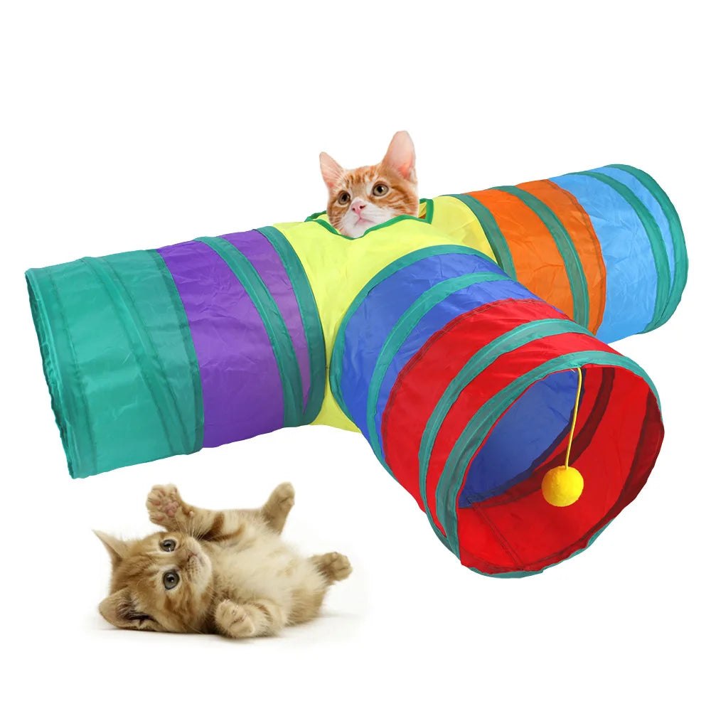 Jouet tunnel pliable pour animal de compagnie, tube de tunnel de jeu ennuyé pour chiot, chaton et lapin, jouet coule et amusant, entraînement pour chat et chaton