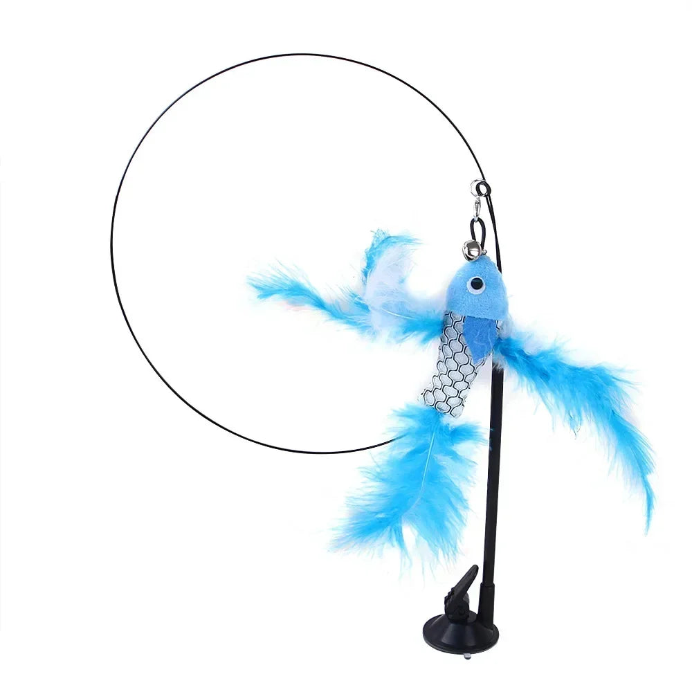 Jouet à plume FeatherPlay™ | Ventouse et jeu de chasse pour chat