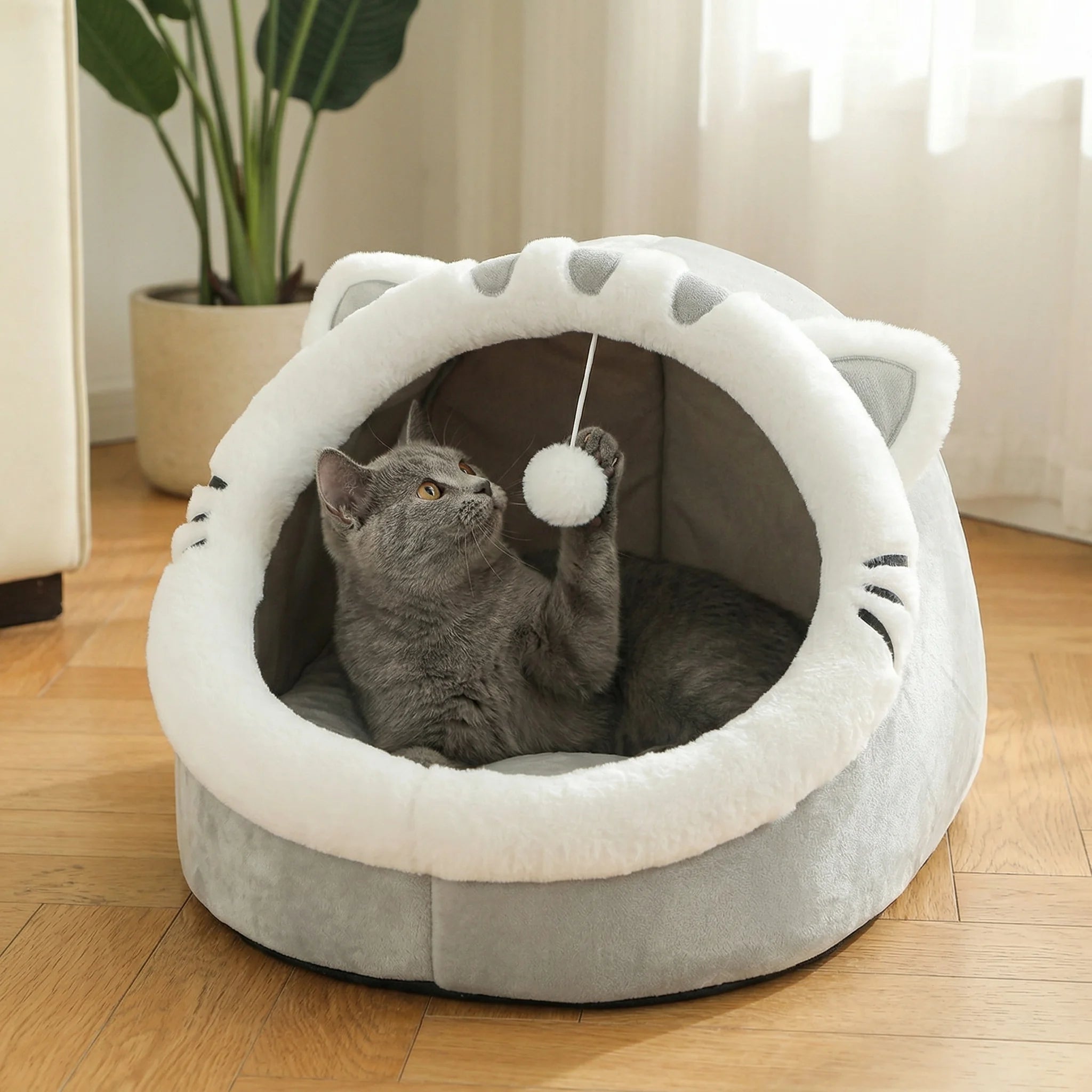 Mignonne et douce maison pour chat, super lit pour chat, confortable pour un sommeil profond, tente pour animaux de compagnie, nid douillet, petit tapis pour chien, sac