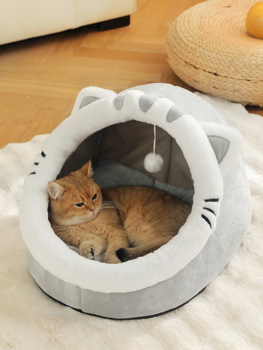 Mignonne et douce maison pour chat, super lit pour chat, confortable pour un sommeil profond, tente pour animaux de compagnie, nid douillet, petit tapis pour chien, sac