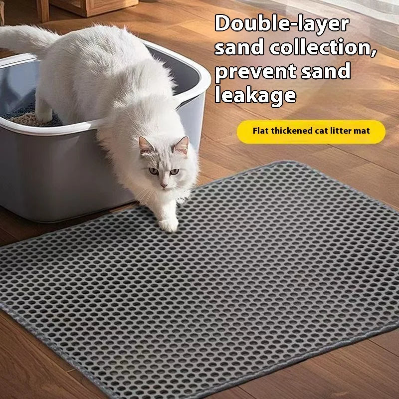Tapis de litière pour chat, conception à 2 couches, technologie de piégeage du sable de qualité supérieure, Base étanche, protection de sol antidérapante pour animaux de compagnie, pour chatons d'intérieur