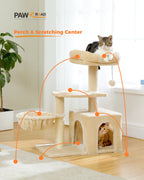 Arbre à chat PAWZ Road pour intérieur | Hamac, niche et griffoirs en sisal
