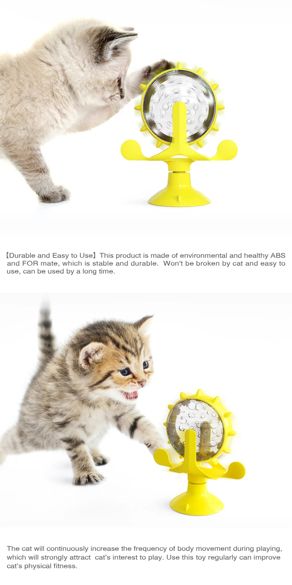 Roue de friandises pour chat, mangeoire de puzzle interactive, jouet de distribution de nourriture, jeux amusants pour chat, divertissement d'intérieur pour chat