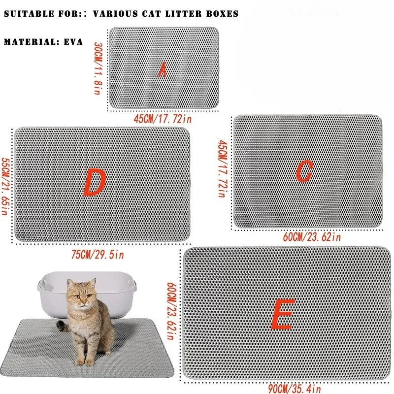 Tapis de litière pour chat de grande taille, imperméable, toilettes pour animaux de compagnie, tapis de piégeage de litière pour chat, antidérapant, Double couche, bac à litière pour chat, produit pour animaux de compa