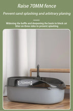 Bac à litière semi-fermé pour chats, toilettes pour animaux de compagnie, anti-éclaboussures sur le côté haut, avec cuillère à litière, bac à sable pour chat, fournitures de nettoyage pour chats