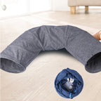 Nouveau tunnel pliable pour chat d'intérieur, résistant aux griffures, avec coussin moelleux, ensemble de jouets interactifs pour chat, jeu de cache-cache, tunnel, fournitures pour animaux de compagnie