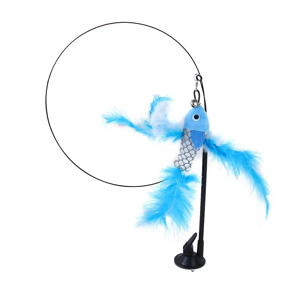 Jouet à plume FeatherPlay™ | Ventouse et jeu de chasse pour chat