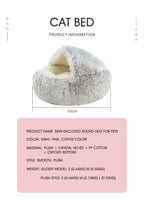 Coussin rond en peluche pour animaux de compagnie, panier chaud, sac de couchage, accent, chenil pour petit chien, maison pour chat, 2 en 1, hiver