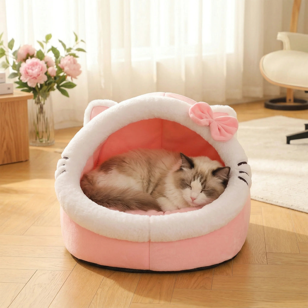Mignonne et douce maison pour chat, super lit pour chat, confortable pour un sommeil profond, tente pour animaux de compagnie, nid douillet, petit tapis pour chien, sac