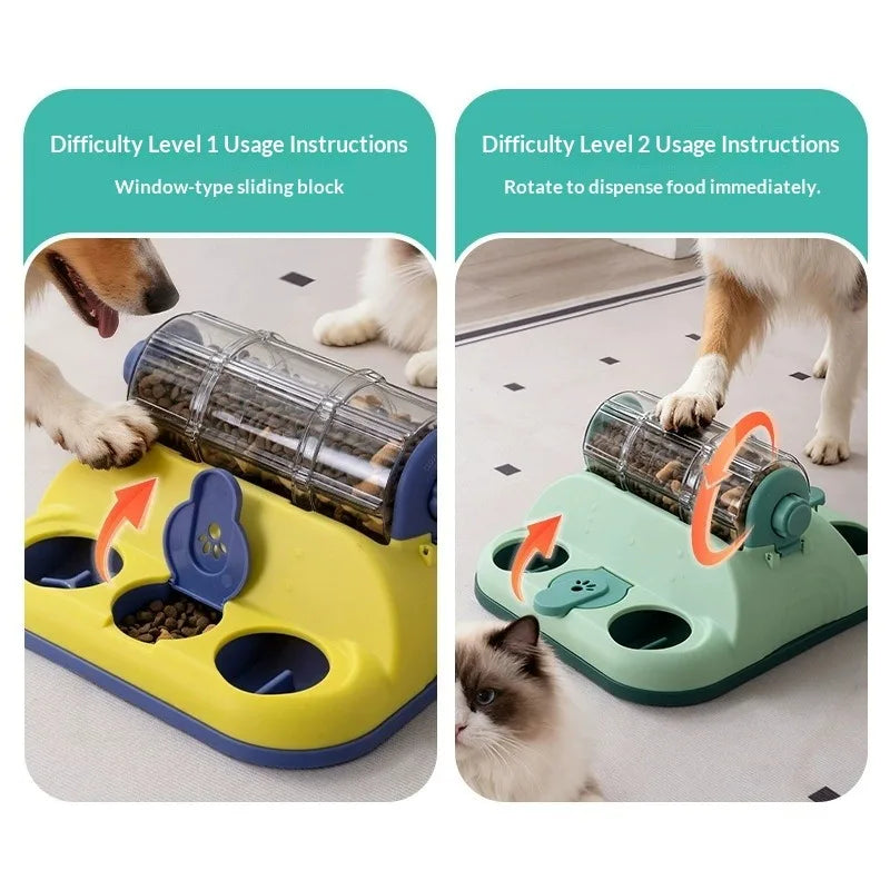 Distributeur de nourriture interactif multi-puzzles pour chats et chiens, jouet anti-glouton pour la stimulation mentale et le soulagement de l'ennui