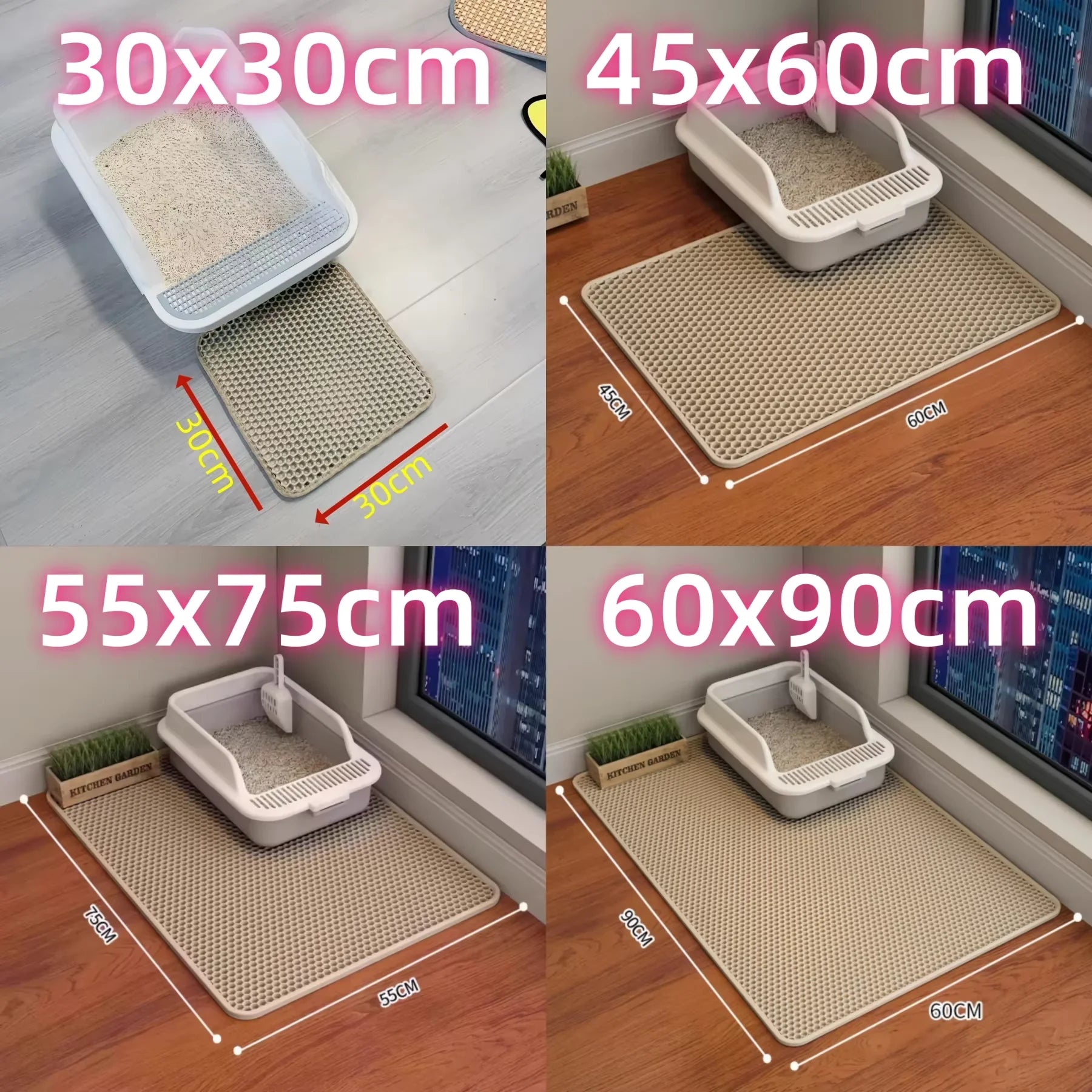 Tapis de litière pour chat, conception à 2 couches, technologie de piégeage du sable de qualité supérieure, Base étanche, protection de sol antidérapante pour animaux de compagnie, pour chatons d'intérieur